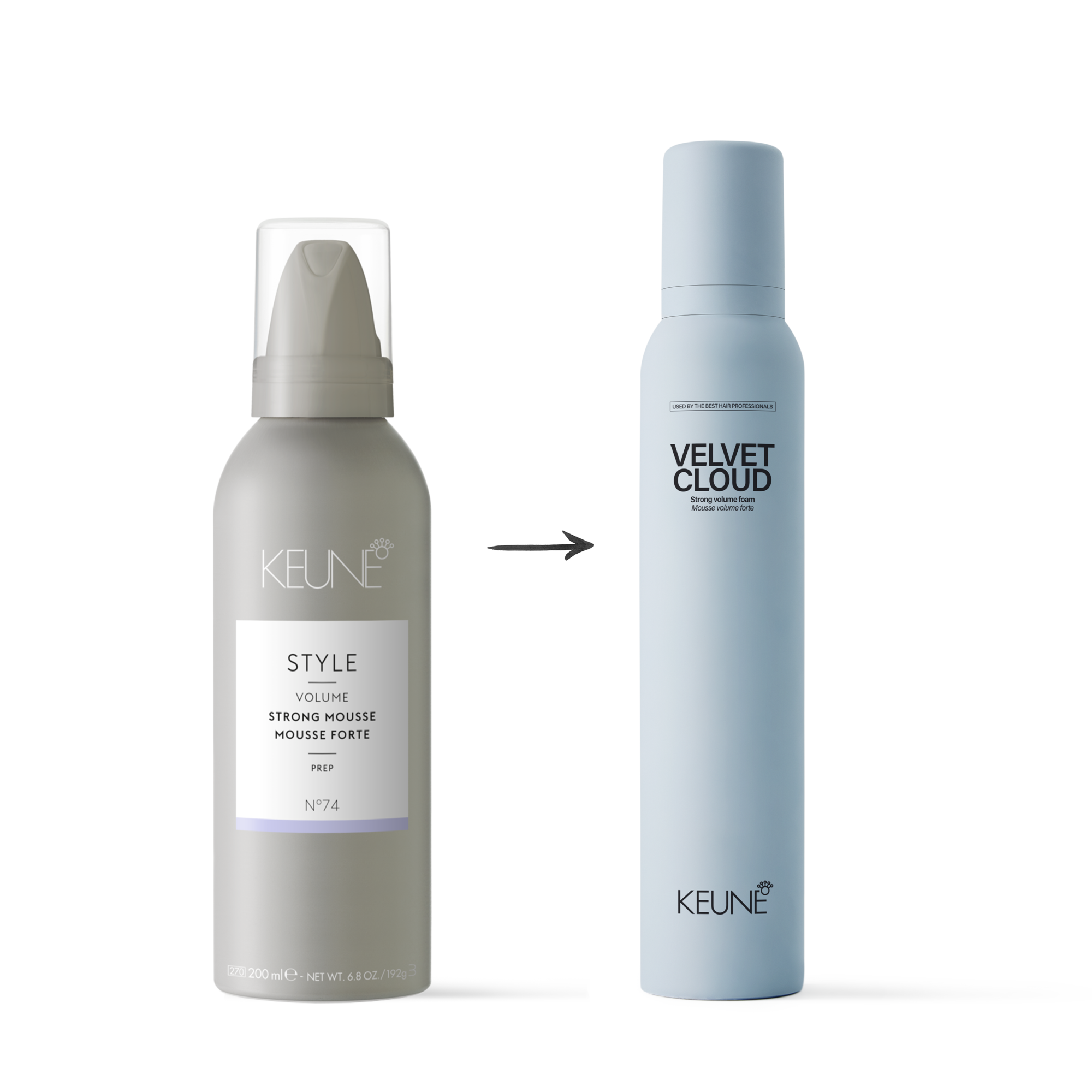 Protect and volumize your hair with Keune Velvet Cloud Strong Volume Foam, ensuring your hair style remains beautiful and resilient.