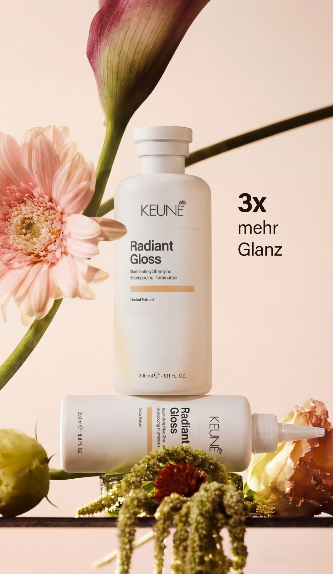 Radiant Gloss Shampoo ist perfekt für stumpfes Haar. Die leichte Formel dieses Glanz-Shampoos macht Dein Haar frisch, gesund und glänzend – Haarpflege auf keune.ch